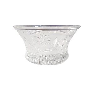 Vintage‎ Crystal Clear Ind. 24% Lead Crystal Frosted & Etched Candy Dish Bowl